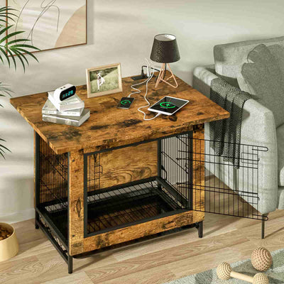 Wasagun Dog Crate Furniture, for Small Dogs, Wood Dog Crate