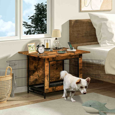 Wasagun Dog Crate Furniture, for Small Dogs, Wood Dog Crate