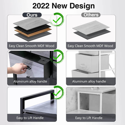Wasagun Dresser Drawers, 9 Shelves with Charging Station & USB Ports, for Bedroom